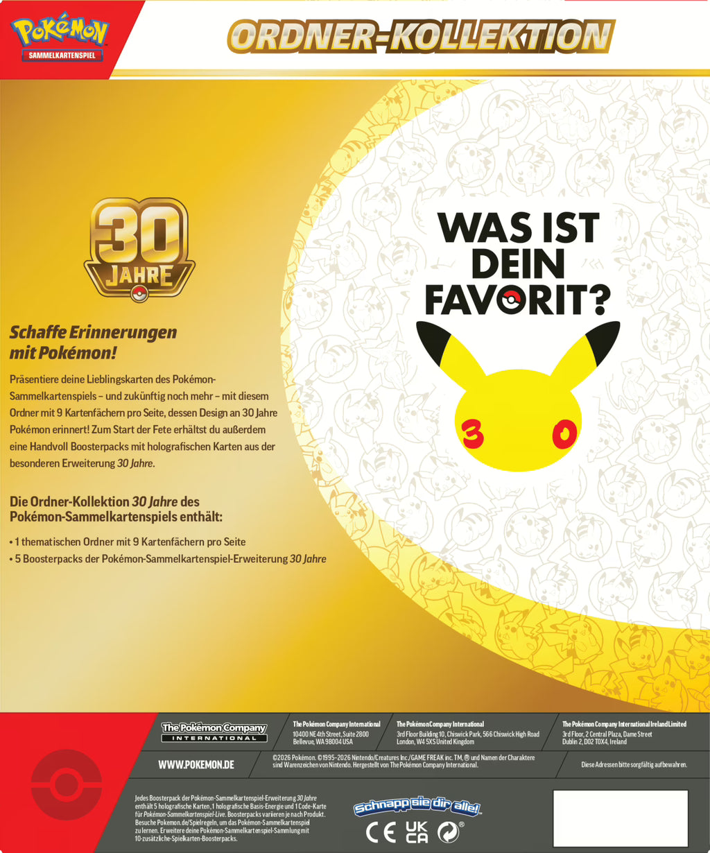 Pokémon 30 Jahre Ordner-Kollektion